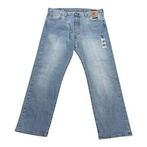 Levis 501 Jeans Men Size 38 X 29 Straight Leg  Button Fly Cotton Blue Denim